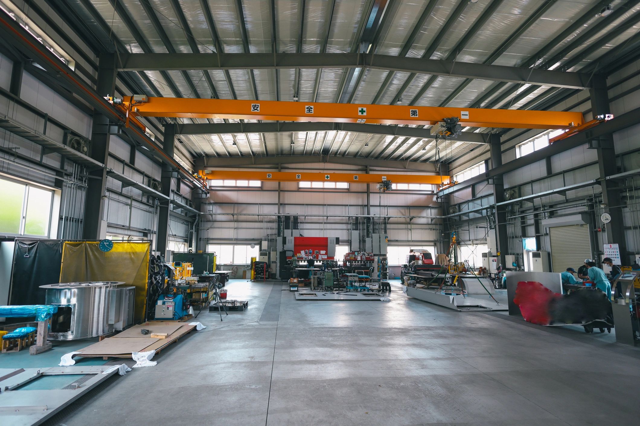 Structural steel fabrication workshop