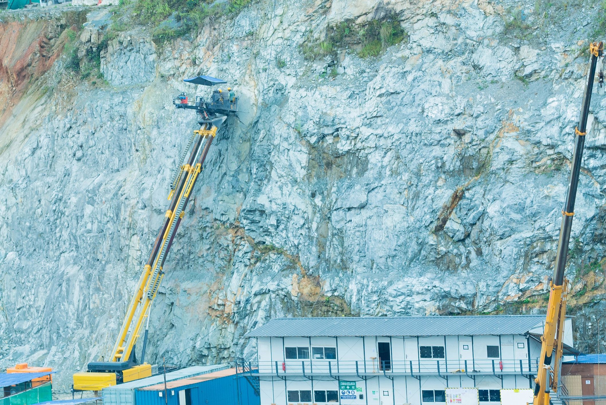 Industrial construction equipment at work